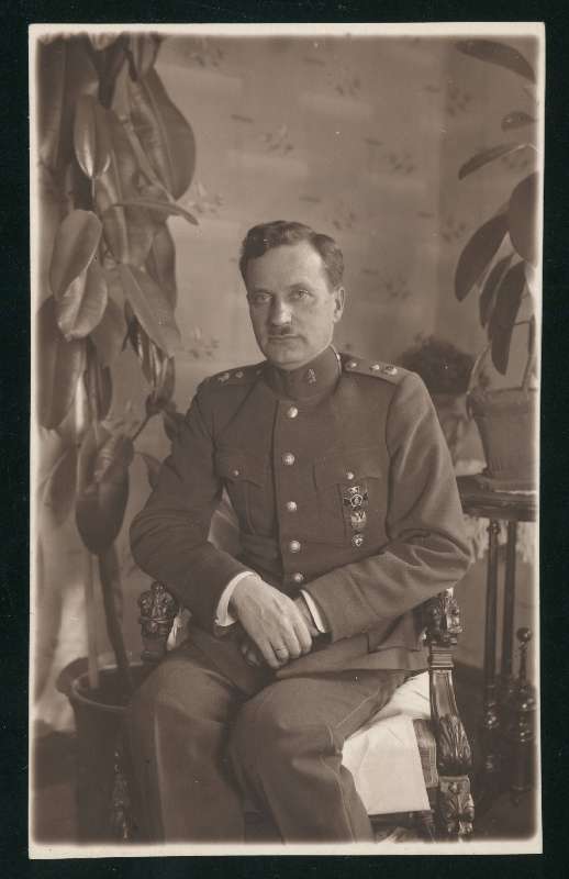 fotopostkaart, Viljandi, Sakala üksikjalaväe pataljoni 1. kompaniiülem major A. Espenberg, 09.05.1932