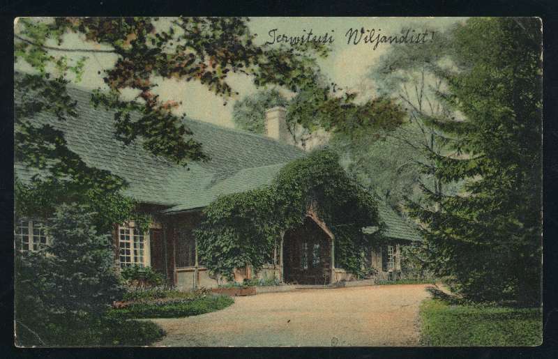 trükipostkaart, Viljandi, I Kirsimägi, vana mõisahoone (vana loss), koloreeritud, u 1905, Verlag von E. Ring