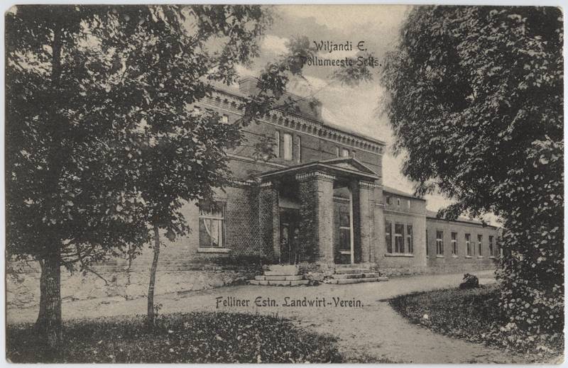 trükipostkaart, Viljandi, Jakobsoni tn 42, VEPS-i maja, fassaad, u 1905