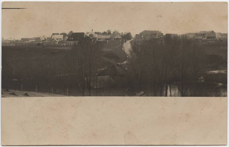 fotopostkaart, Viljandi, Uueveski org, järv, ees vesiveski, taga linna majad, u 1910