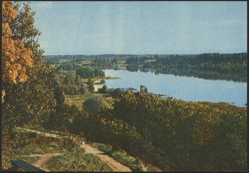 fotopostkaart, Viljandi, järv, ümbrus, lossimägedest Viiratsi poole, värviline, 1982 foto A. Mäemets