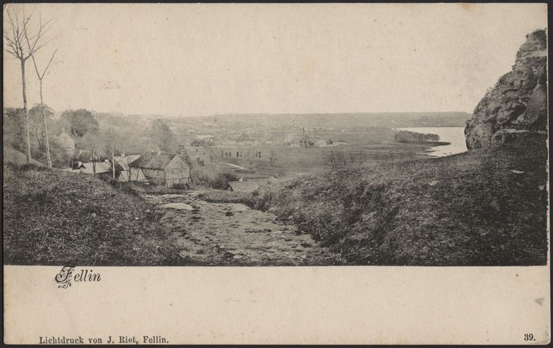 trükipostkaart, Viljandi, Kivistiku, järv, ümbrus, auruveski, lossimägede poolt, u 1905, foto J. Riet