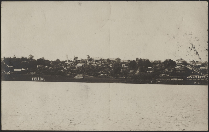 fotopostkaart, Viljandi, järv, hooned mäeveerul, u 1905