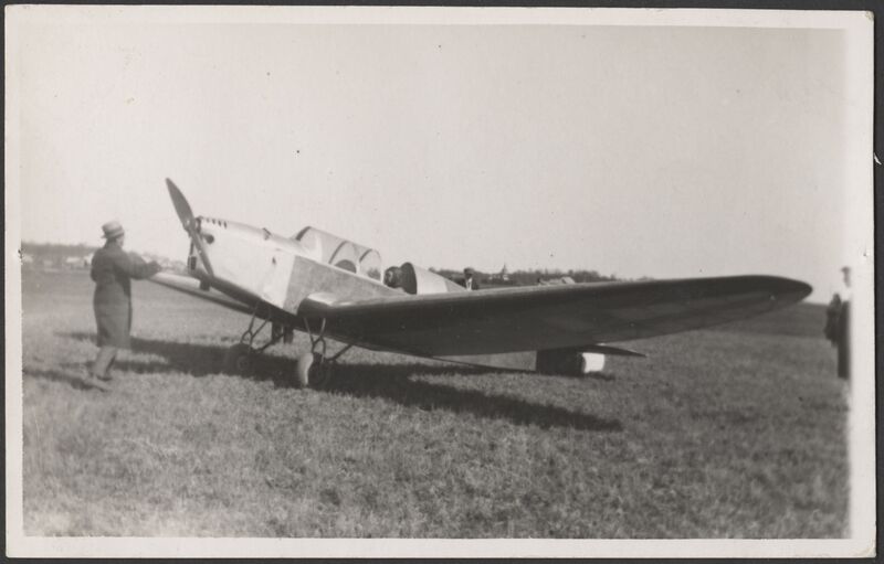 fotopostkaart, lennuk, H. Ungern-Sternbergi monoplaan ES-AAC, 13.07.1934