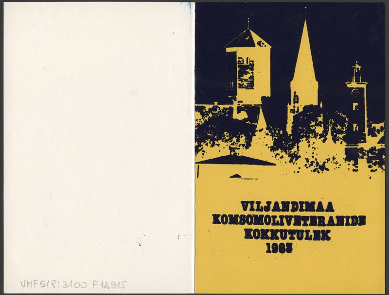 kutse, Viljandi rajooni komsomoliveteranide kokkutulek, 24.09.1983