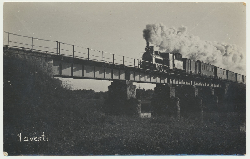 foto, Suure-Jaani khk, Navesti, raudteesild, rong, 1931