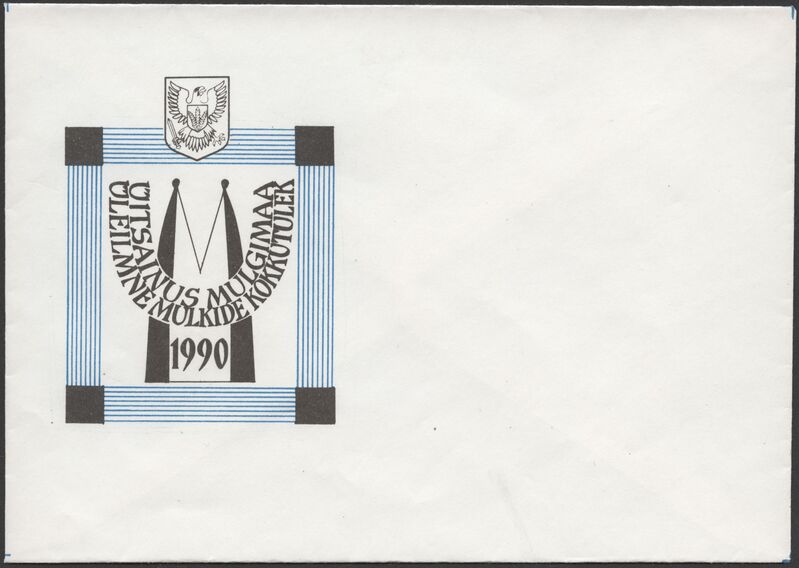 kirjaümbrik, 1990. aasta Üleilmse Mulkide kokkutulek, logo, Viljandi maakonna vapp