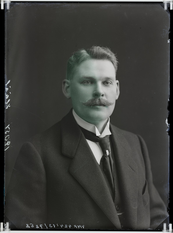 fotonegatiiv, Hääl, mees, rinnaportree, 1915 foto J.Riet