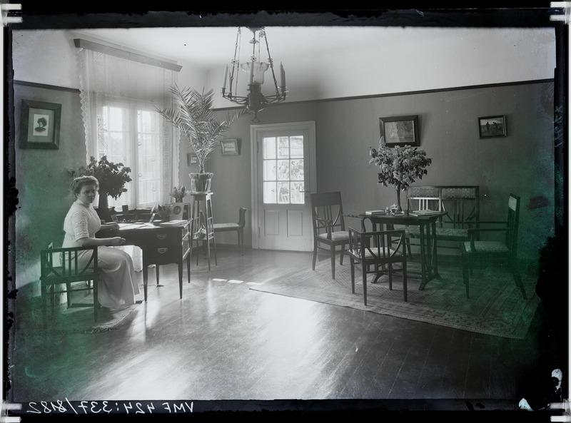 fotonegatiiv, Karl Baars'i, advokaat, kontor, ooteruum? (lauad, toolid, lilled) 1913 foto J. Riet