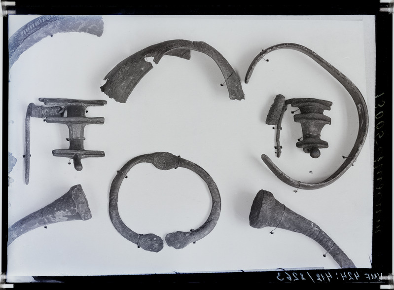 fotonegatiiv, Viljandi, muuseumi arheoloogilised leiud, 1912, foto J. Riet