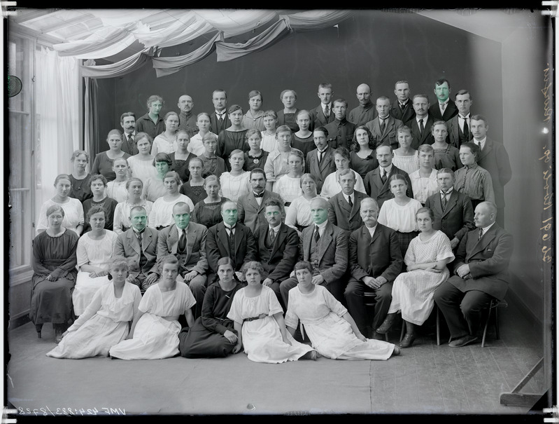 fotonegatiiv, Viljandi, kooliõpetajad, kursus, grupp, 1922 foto J.Riet