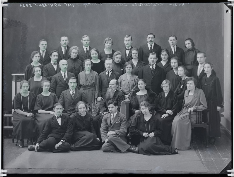fotonegatiiv, Viljandi Käsitööliste Selts, laulukoor, 1924 foto J.Riet
