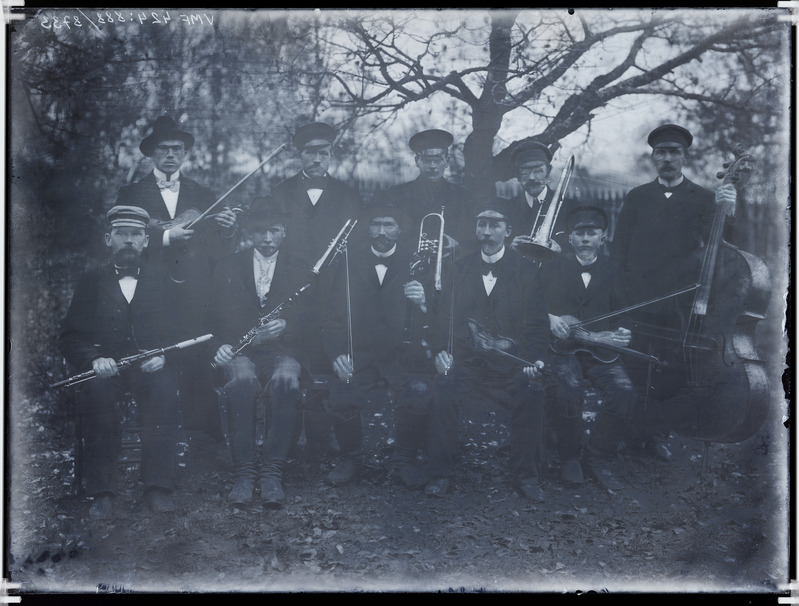 fotonegatiiv, Kõpu khk Puiatu orkester, 1902 foto J.Riet