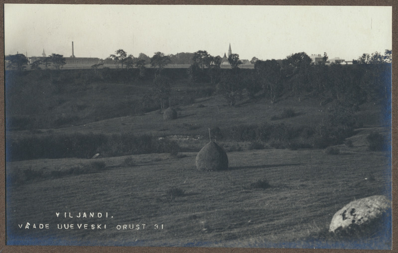 foto albumis, Viljandi, linn Uueveski oru poolt, u 1920, foto J. Riet