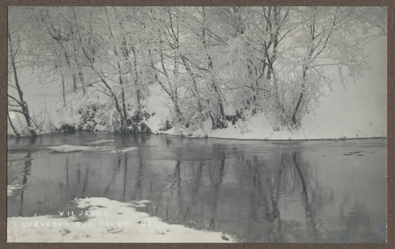 foto albumis, Viljandi, Uueveski oja talvel, u 1920, foto J. Riet
