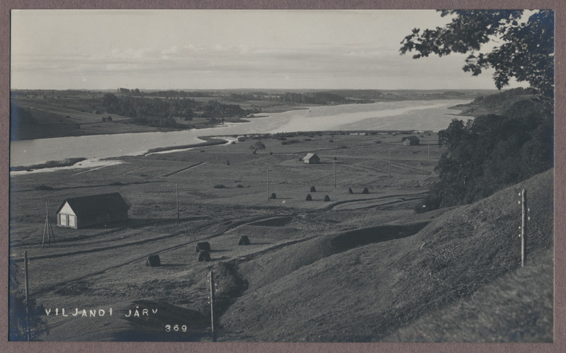 foto albumis, Viljandi, heinamaa, järv, vastaskallas, u 1925, foto J. Riet
