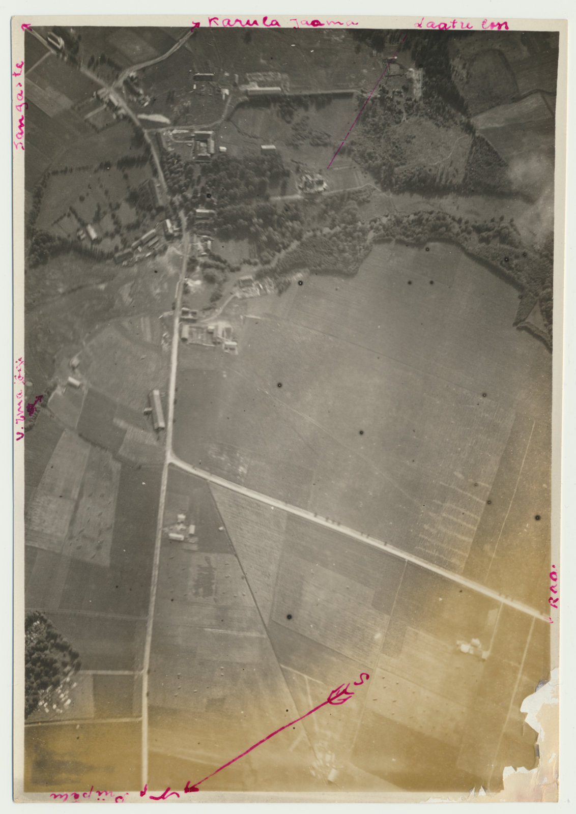 aerofoto, Sangaste khk Laatre aerodroom, 1928, foto Sööt