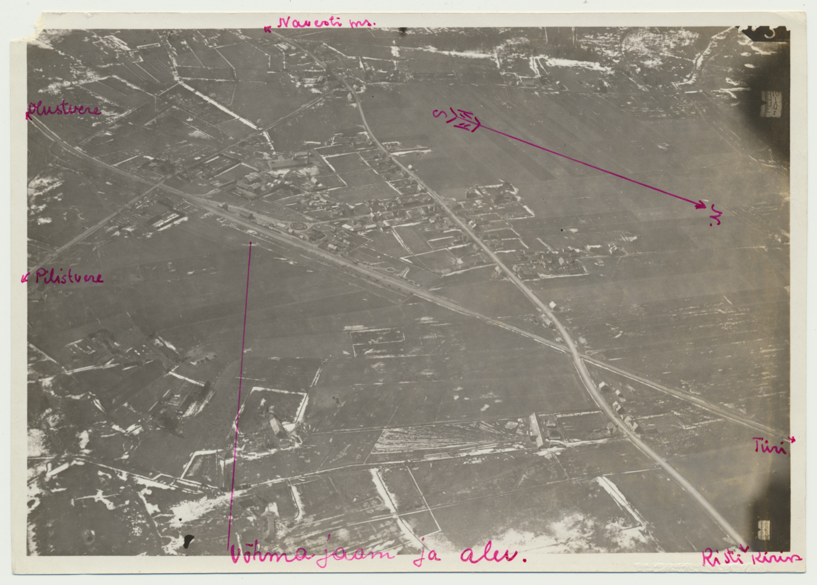 aerofoto, Pilistvere khk, Võhma alev, 1929, foto M. Sukk