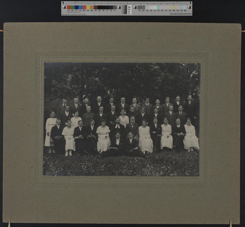 foto papil, Paistu kogudus, leerilapsed, õp. A.O. Westren- Doll, köster A. S. Tilzen, 03.07.1921