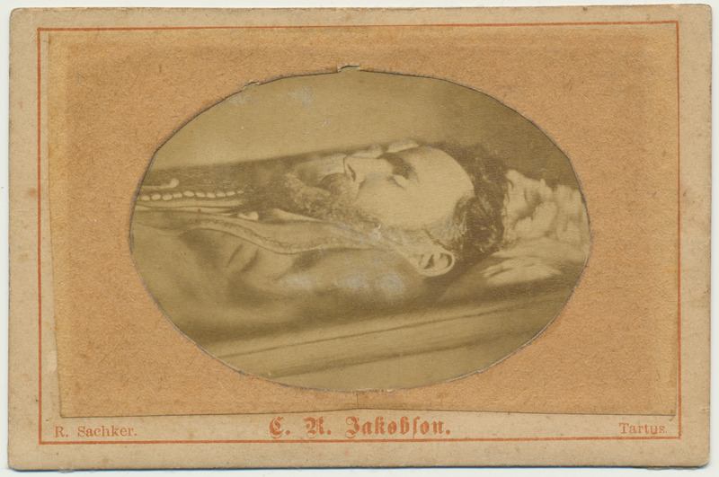 foto, C. R. Jakobson surivoodil, 1882, foto R. Sachker