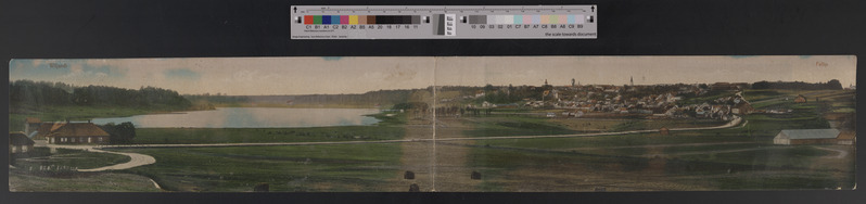 postkaart Viljandi linn ja järv, üldvaade Tartu teelt u 1913