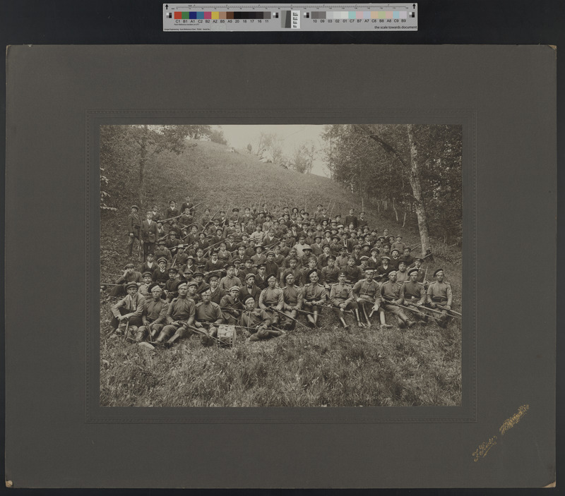 foto pappalusel, Viljandi, kutsealuste (nn koplipoisid) õppus, 19.05.1914 foto J. Riet