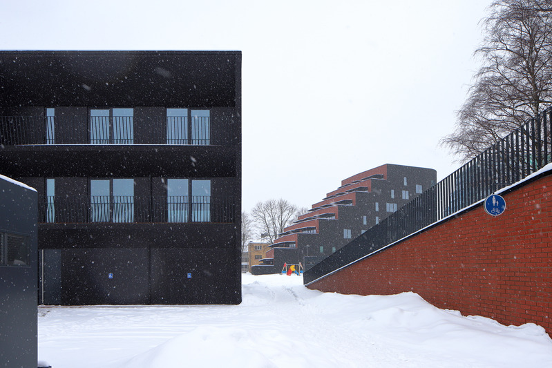 Tartu Riia kvartal ehitusjärgus, vaade Era tänavalt. Salto AB