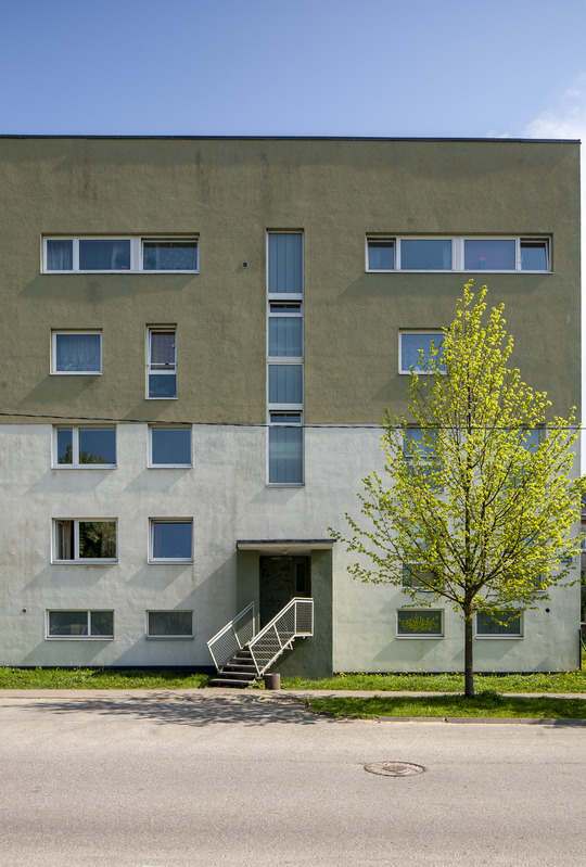 Sotsiaalelamu Põhja-Tallinnas Ankru tn. Fassaadi fragment. Rein Murula Arhitektuuribüroo