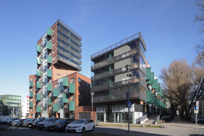 Korterelamu Tartu mnt 52, vaade Lastekodu tn poolt. Arhitekt Martin Aunin