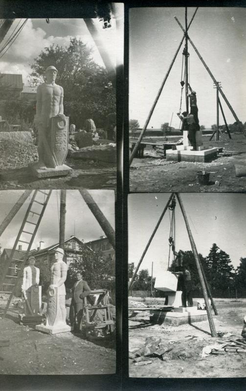 Petseri Vabadussõja monumendi paigaldamine
