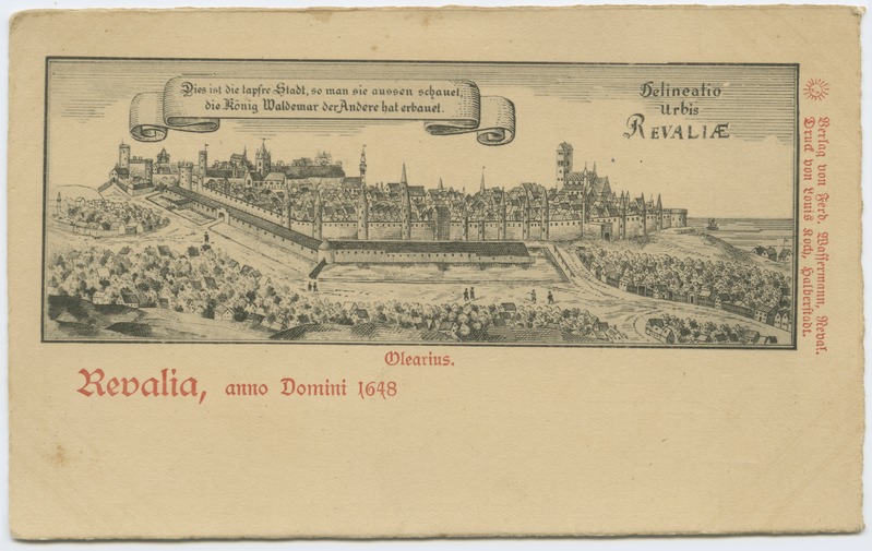 Tallinn. Gravüür Olearius 'e reisikirjast