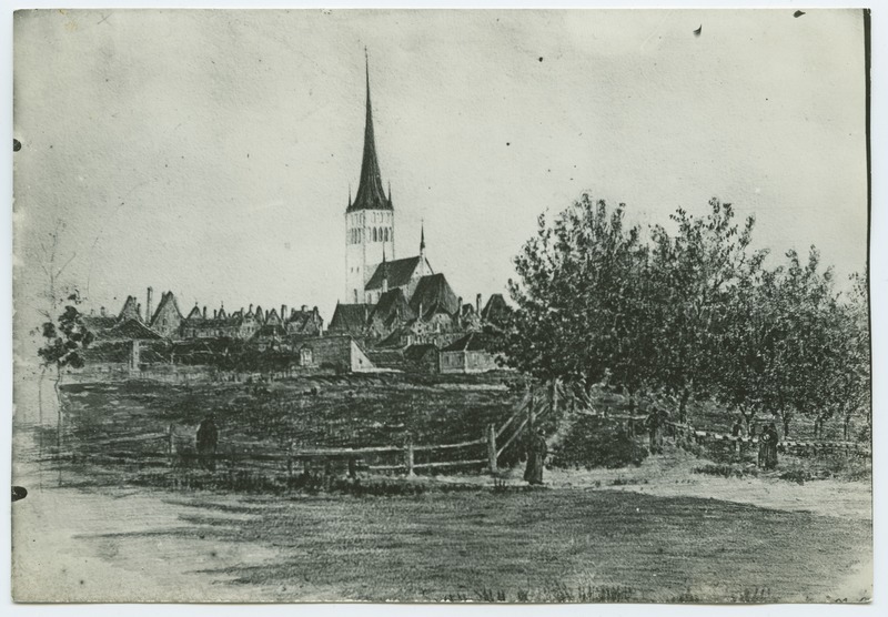 C.Buddeus, vaade Tallinnale ida poolt, keskel Oleviste kirik.