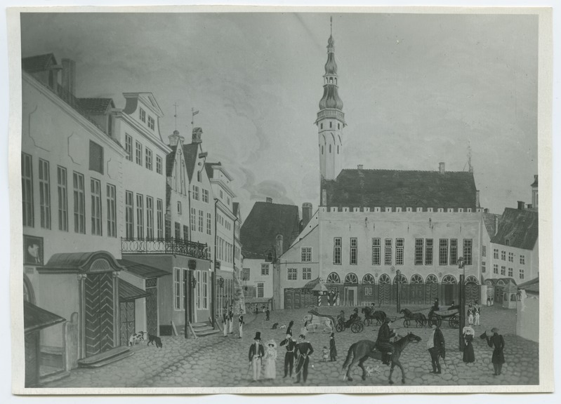 Joh.Han, "Rathausplatz 1827", Suur turg, vaade Raekoja poole.