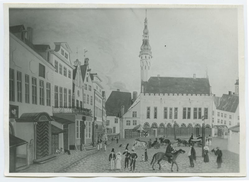 Joh.Han, "Rathausplatz 1827", Suur turg, vaade Raekoja poole.