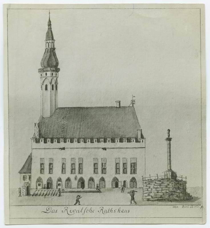 Koerber "Das Revalsche Rathaus 1800", Raekoda ja häbipost.
