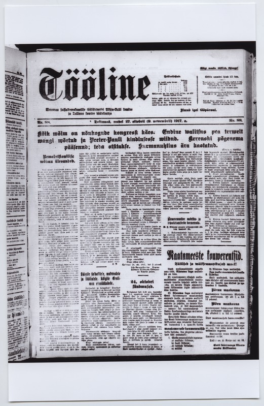 Ajaleht "Tööline" nr. 88, 27.10.1917, lk. 1.