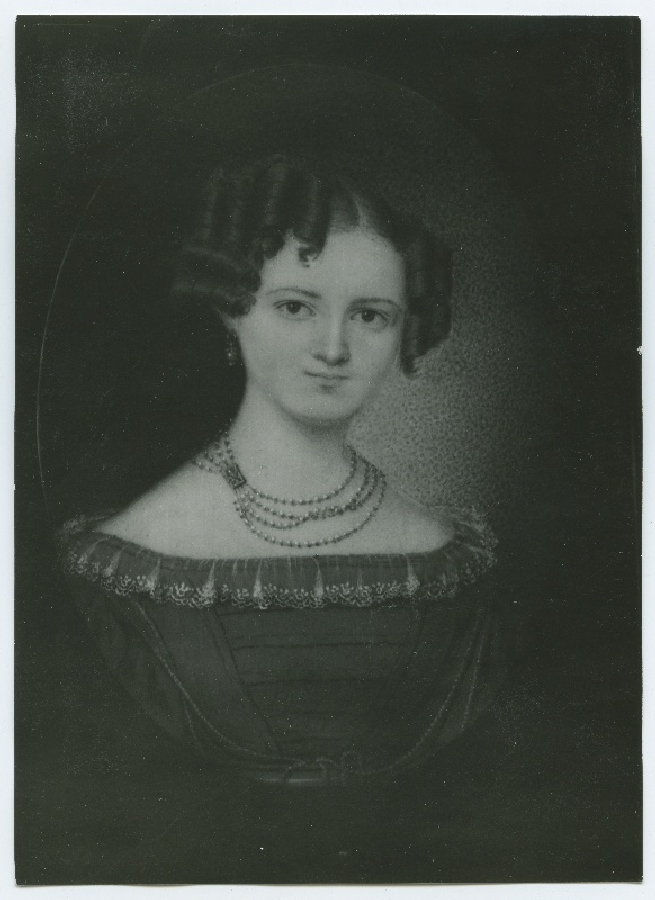 C.Malen (?) Wilhelmine Frey, sündinud Krich, 1807 - 1884, rinnaportree en face.