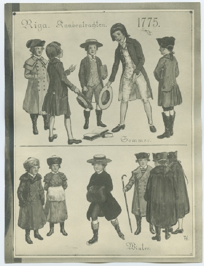 Poiste suve- ja talverõivastus Riias 1775. aastal.