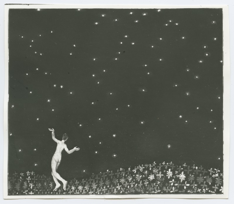 K. Raud "Tähtede all", naisfiguur tähistaeva taustal, umbes 1908. aastast.