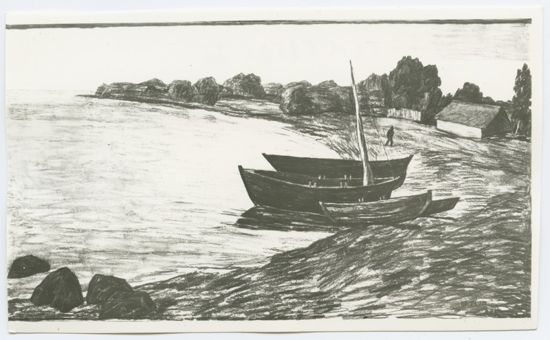 K. Raud "Pedaspea rand", paadid mererannal 1938. aastast.