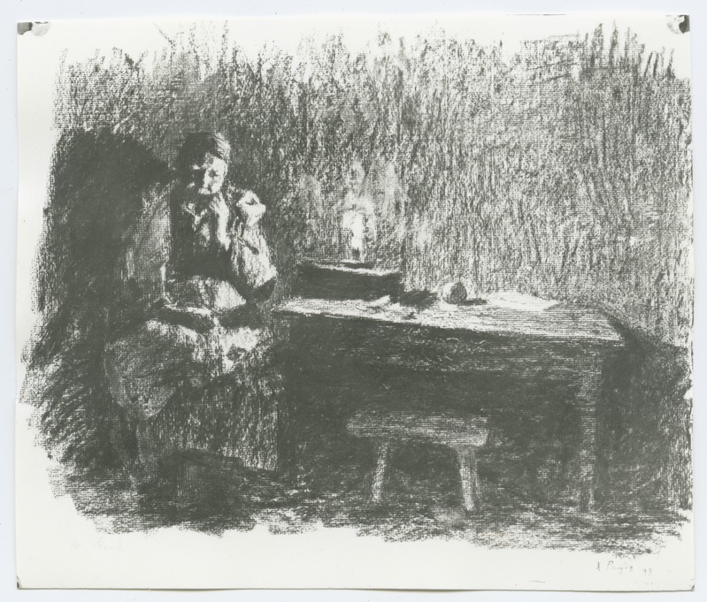 K. Raud "Küünlavalgel", naisfiguur interjöris, 1898. aastast.