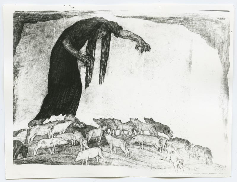 K. Raud "Nõid ja põrsad", 1920-ndatest või 30-ndatest aastatest.