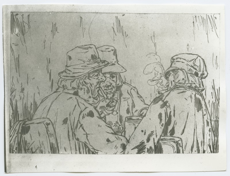 K. Raud "Vestlus", tuššijoonistus 1886. aastast.