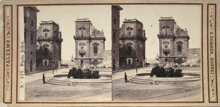 Summer, Giorgio (1834-1914) &amp; Behles, Edmond (1841-1924) - n. 0517 - Palermo - Porta Felicea - Summer (1834-1914) &amp; Behles (1841-1924) -"Palermo. Porta Felicea Gate". Stereo card. Catalogue number: 517.