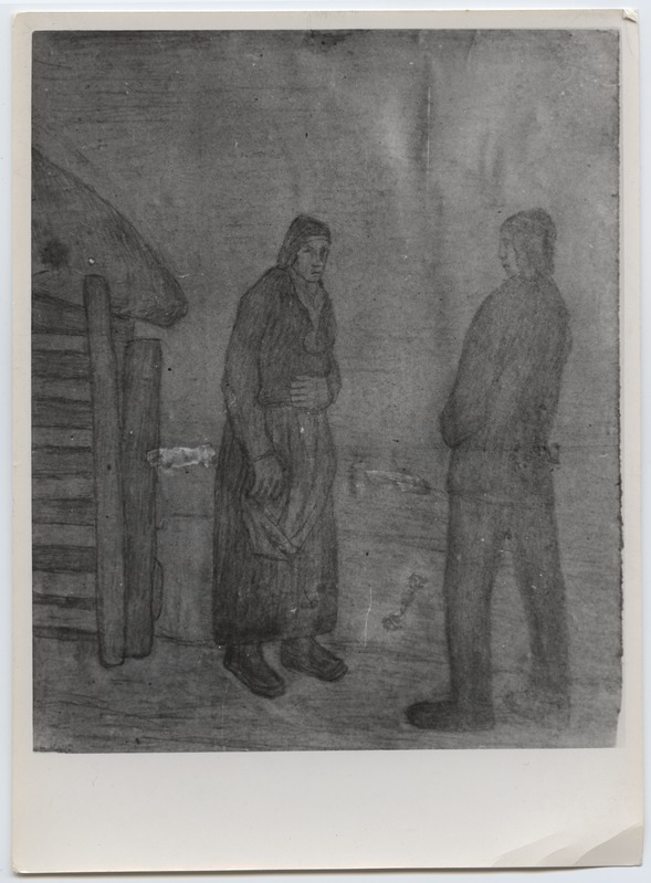 Fotoreproduktsioon K. Raud "Hüvastijätt"- Kevadnäitus 1943. aastal.