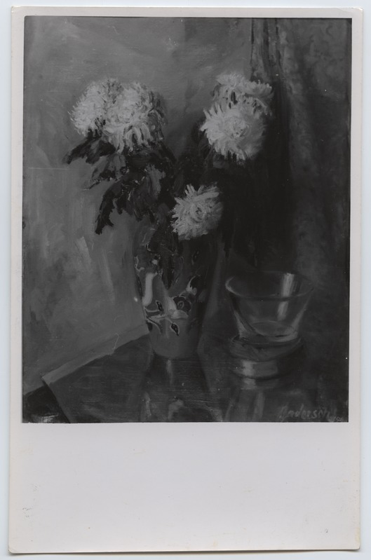 Fotoreproduktsioonid R. Anderson "Krüsanteemid" - Jõulunäitus 1942. aastal.