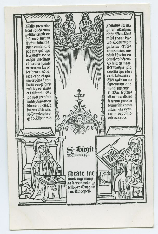 Lehekülg raamatust "Birgitta Revelations, Lübeck, Bartholomaeus Chotan 1492."