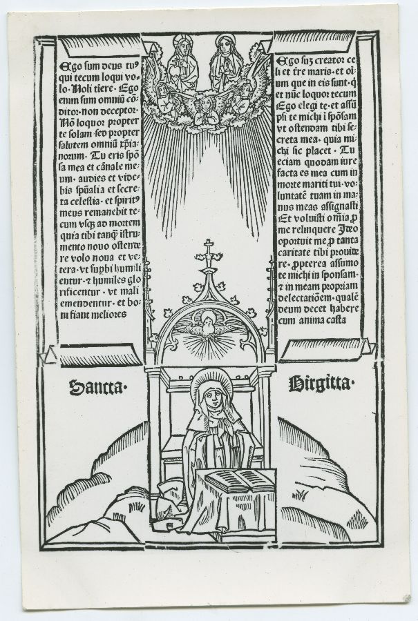 Lehekülg raamatust "Birgitta Revelations, Lübeck, Bartholomaeus Chotan 1492."