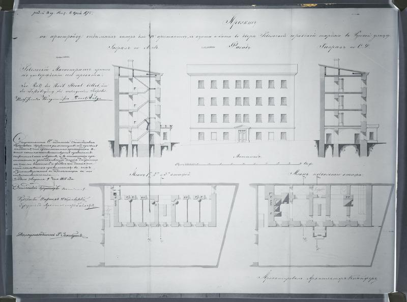 Vangla projekt Vene tänaval, Tallinnas, 1875. aastal.