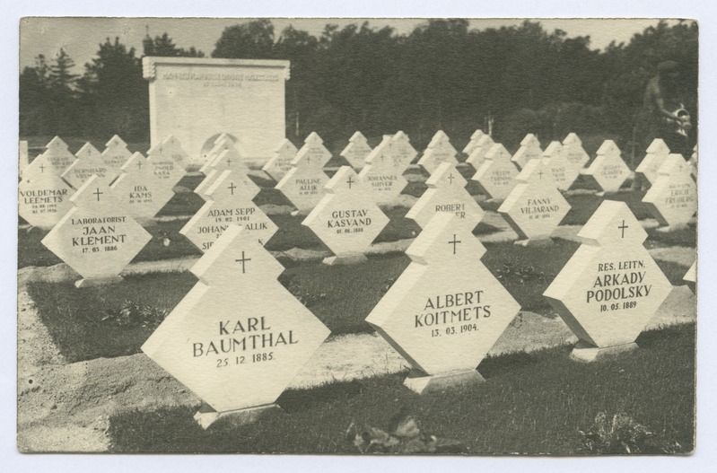 Männiku plahvatuse ohvrite hauad Tallinna Sõjaväe kalmistul